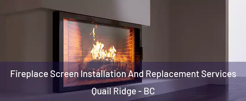 Fireplace Screen Installation And Replacement Services Quail Ridge - BC