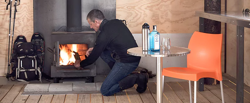 Open Hearth Wood Fireplace Installation in Rutland, BC
